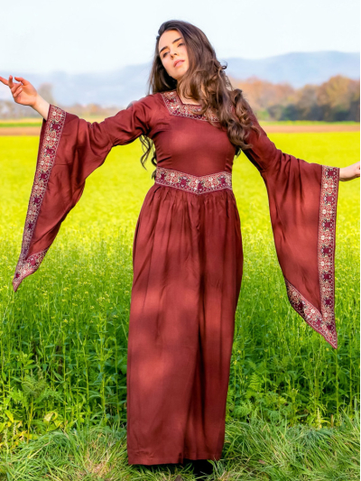 Trollfelsen Mittelalter Kleid Leo Carbone Viskosekleid rot